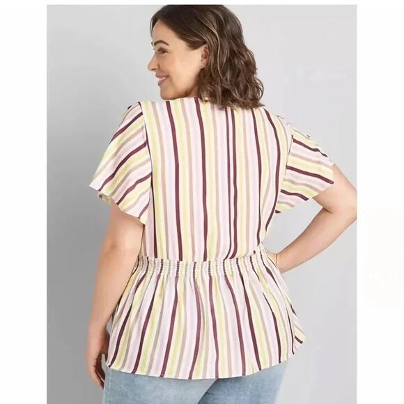 Lane Bryant Peplum waist blouse Plus size 16 - Picture 3 of 10